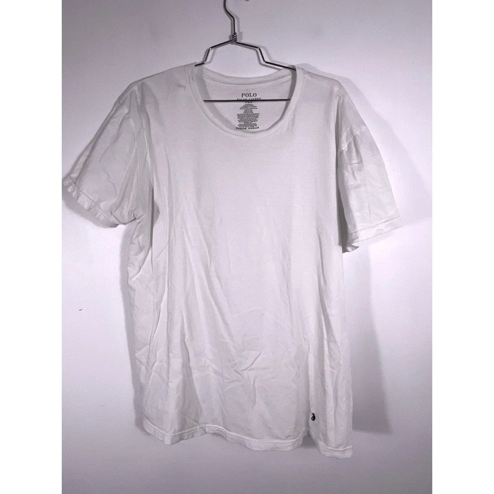 Polo‎ Ralph Lauren Shirts Mens Sz L Plain White Tee Classic Fit Embroidered Logo